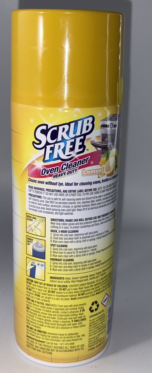 Scrub Free OVEN CLEANER Heavy Duty-Cuts Thru Grease/Food Spills-Lemon Scent 12oz