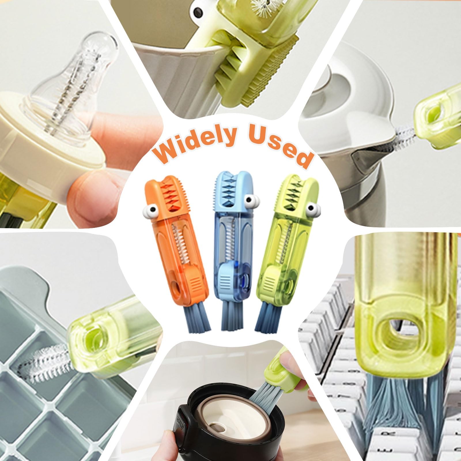 3 in 1 Cup Lid Cleaning Brush, Gap Cleaner Brushs – Home Kitchen Multifunctio…