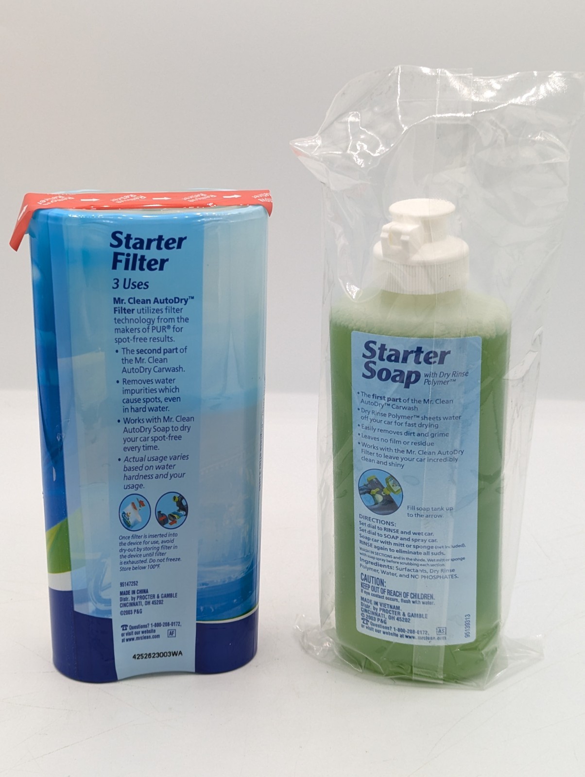 New Mr. Clean Auto Dry Car Wash Starter Filter (3 uses) & Starter Soap 6.7 oz