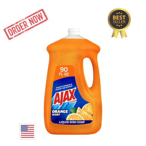 Ultra Liquid Dish Soap Orange Scent, Triple Action, 90 Fl Oz Bottle