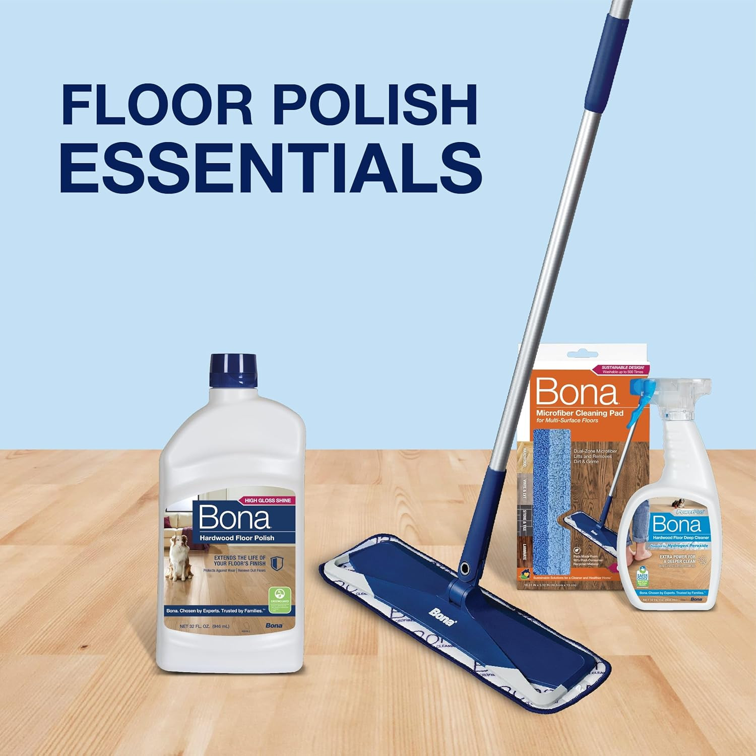 Bona Hardwood Floor Polish, 32 Fl Oz, High Gloss Shine