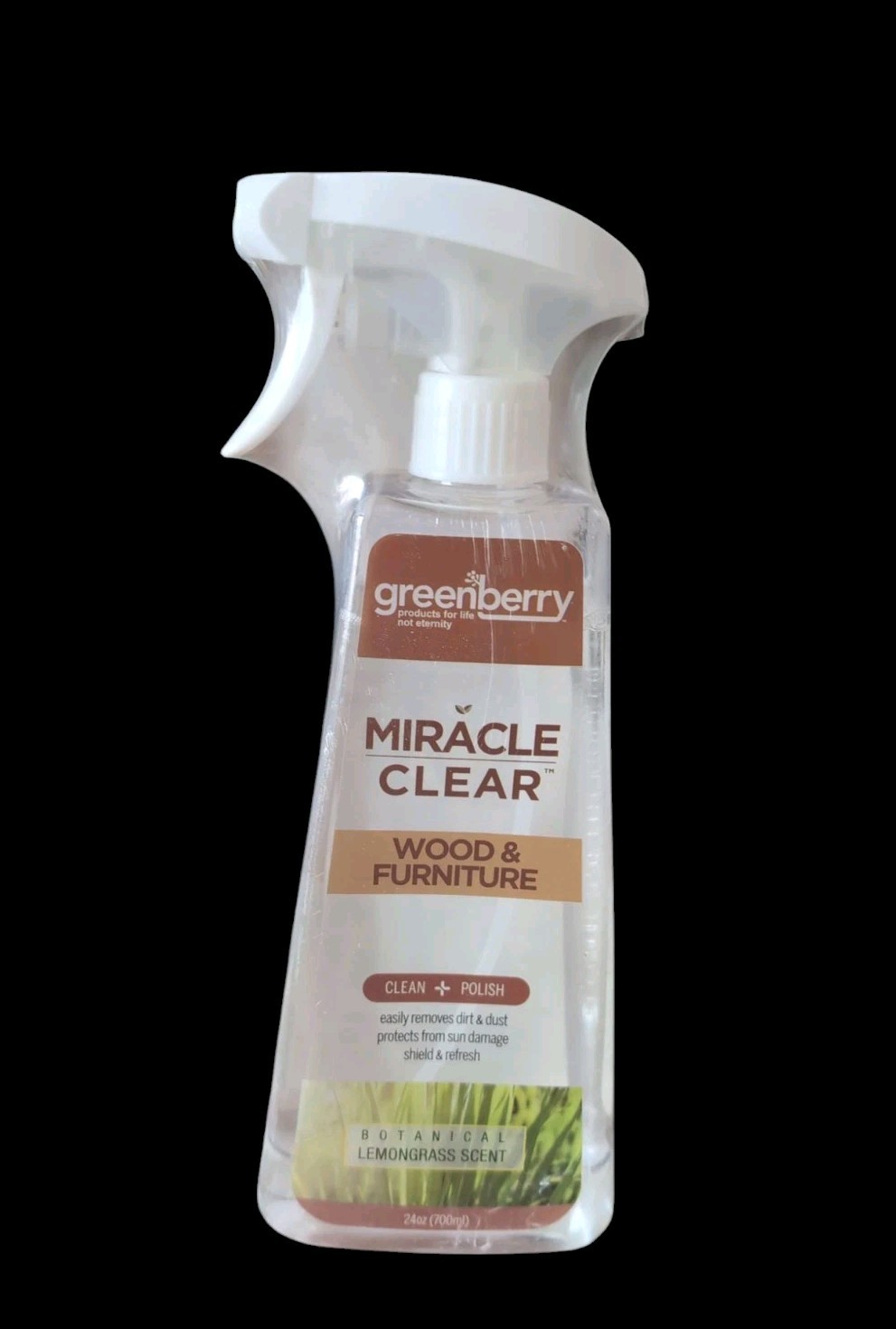 GREENBERRY Miracle Clear Wood & Furniture Polish Eco Clean Pet Safe Botanical