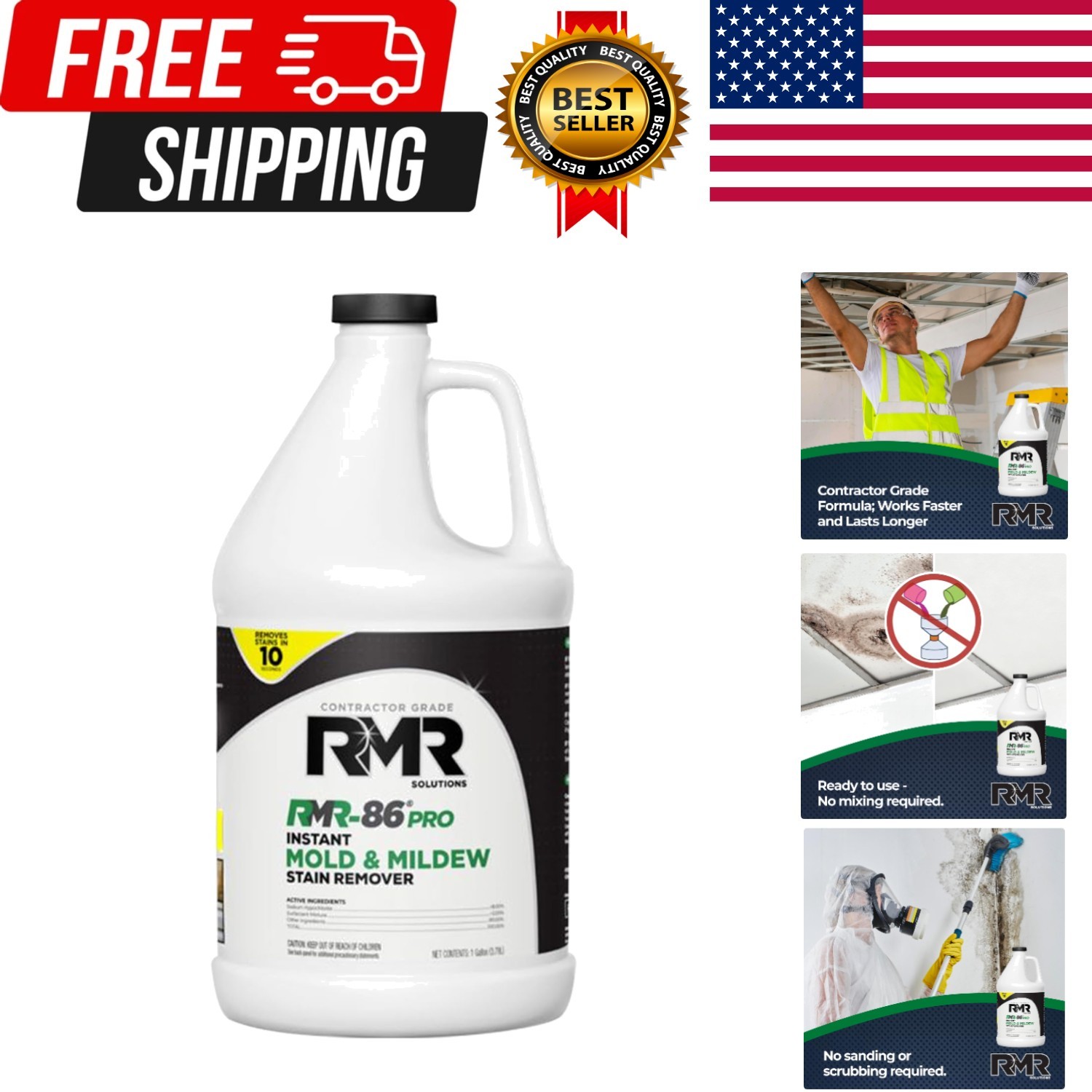 RMR-86 Pro Contractor Grade Mold Stain & Mildew Stain Remover Cleaning Soluti…
