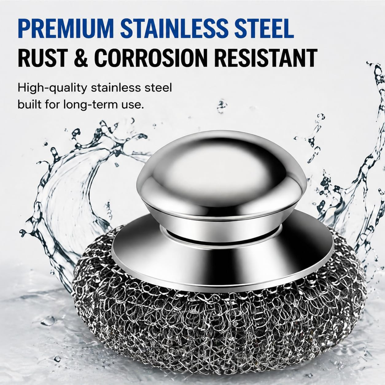 Steel Wool Scrubber, 10-Pack Stainless Steel Scrubber Pads with Handle – the Ult