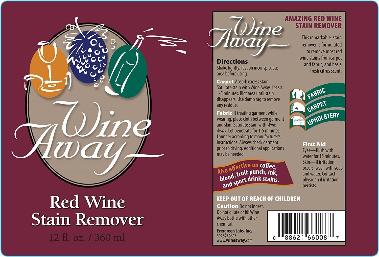 AMAZING Wine Away Red Wine Stain Remover EMERGENCY Kit