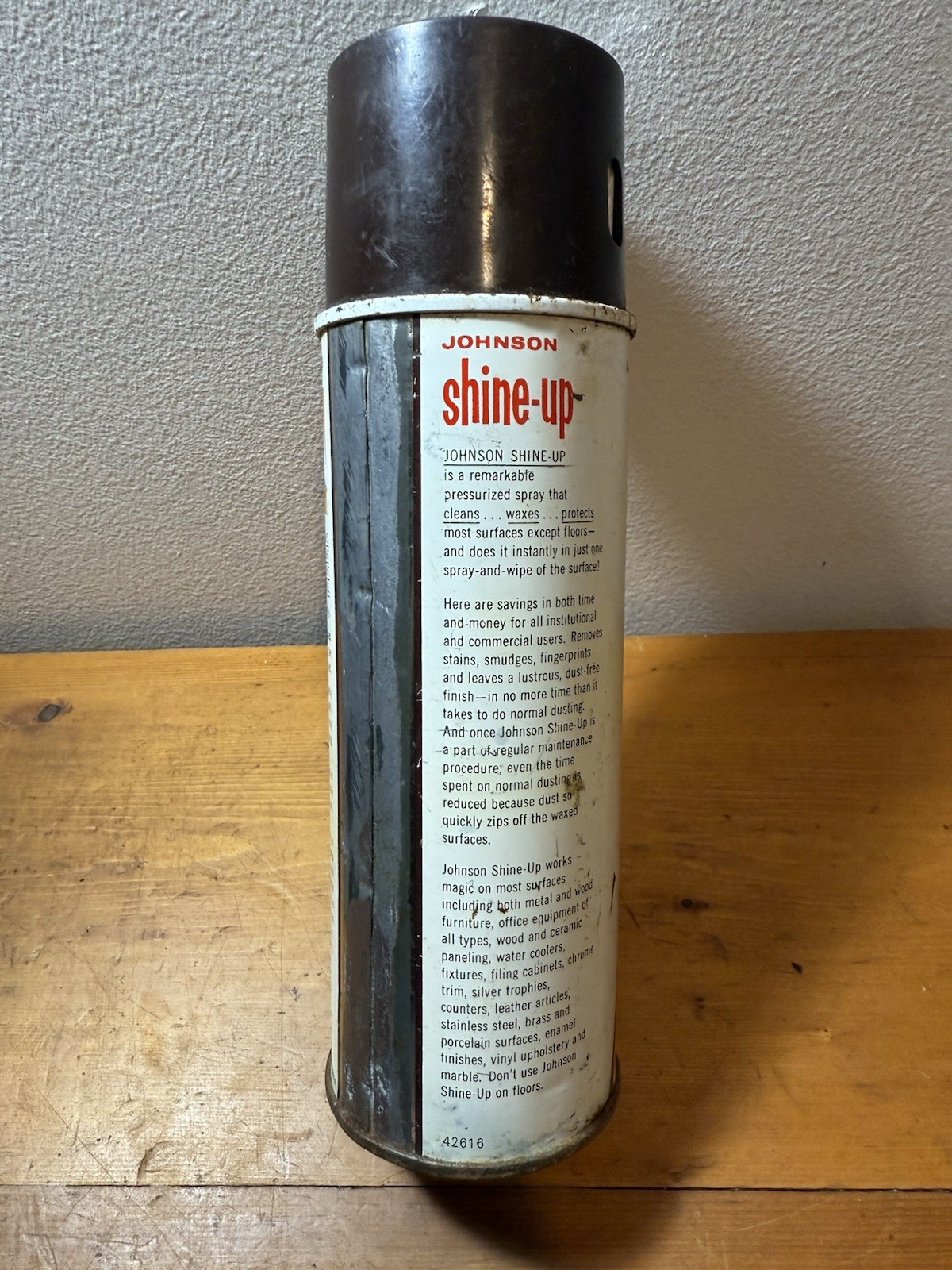Vintage Johnson Wax Shine-Up Spray Cleaner Wax Protects 15 oz 90% Full
