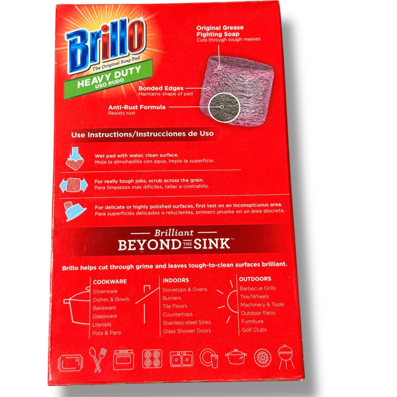 Brillo Heavy Duty Soap Pads 10 Count (Pack of 2) Steel Wool Scrubber Original US