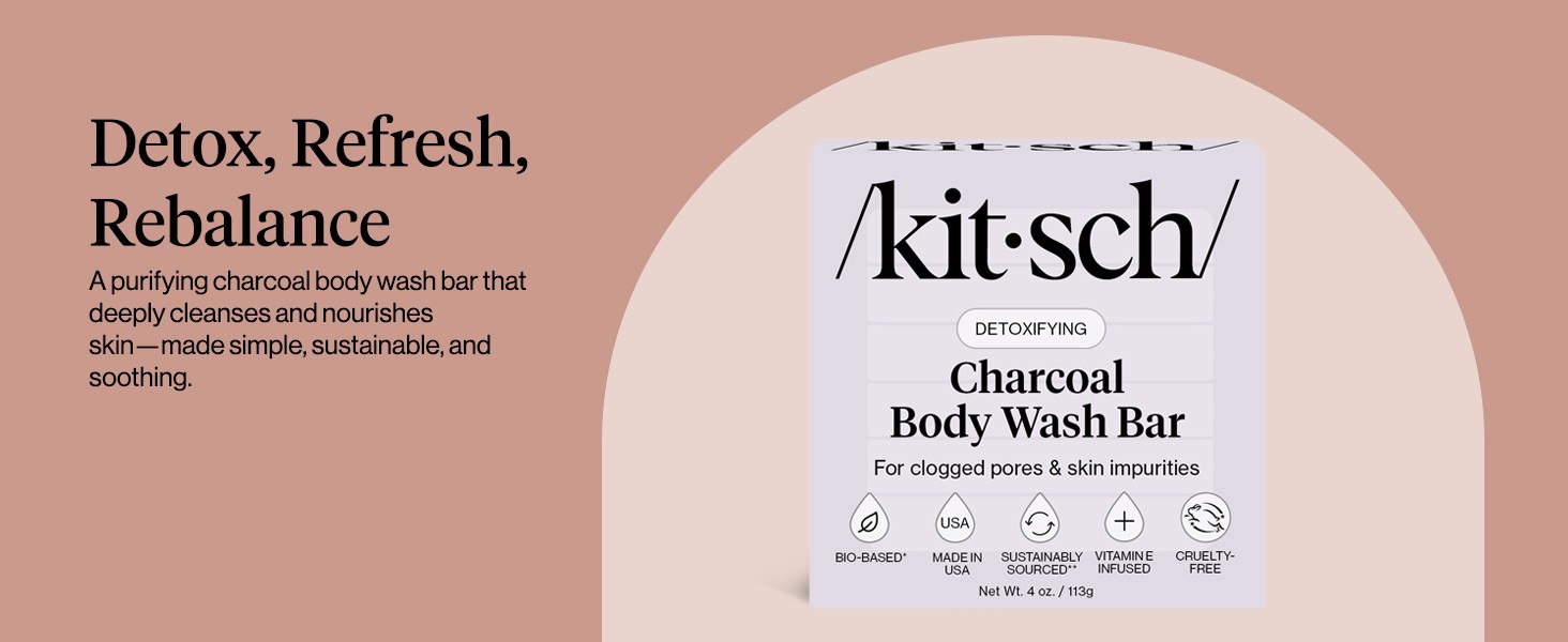 Charcoal Soap Body Wash Bar – Detoxifying Bar Soap with Activated