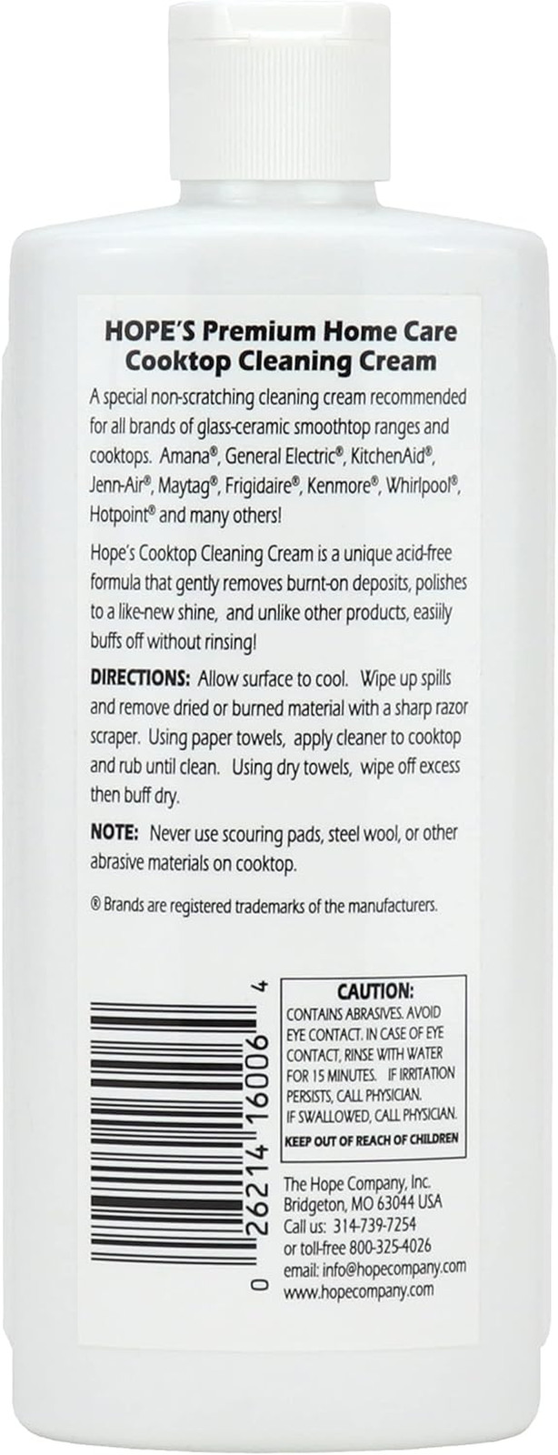 HOPE’S Cooktop Cleaning Cream, Fast Acting No-Rinse Cooktop Cleaner for Glass Ce
