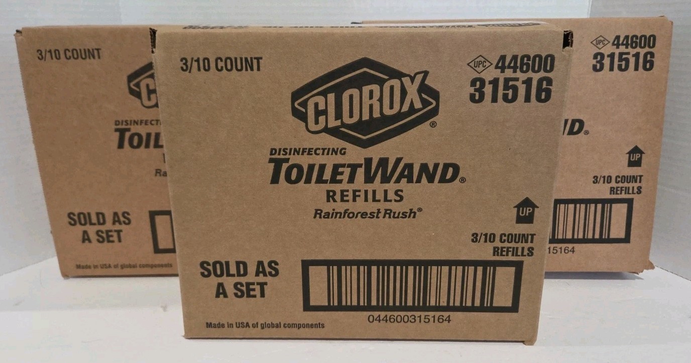 Clorox ToiletWand Scrubbing Cleaning Pad/Head Disposable Refills Lot 90pc/3 Case
