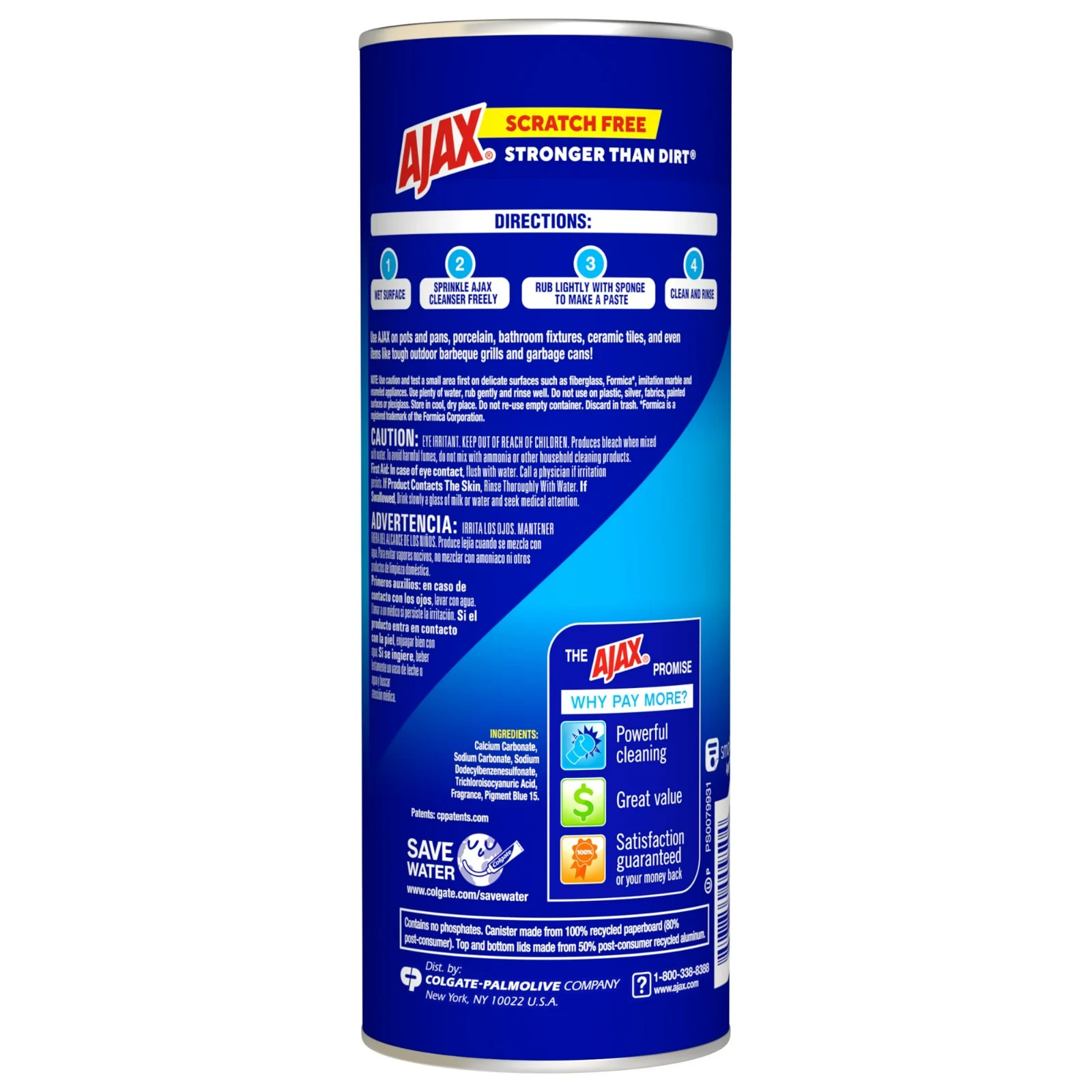 Ajax Multi-Purpose Cleaner Powder Cleanser with Bleach 21 oz Single Bottle