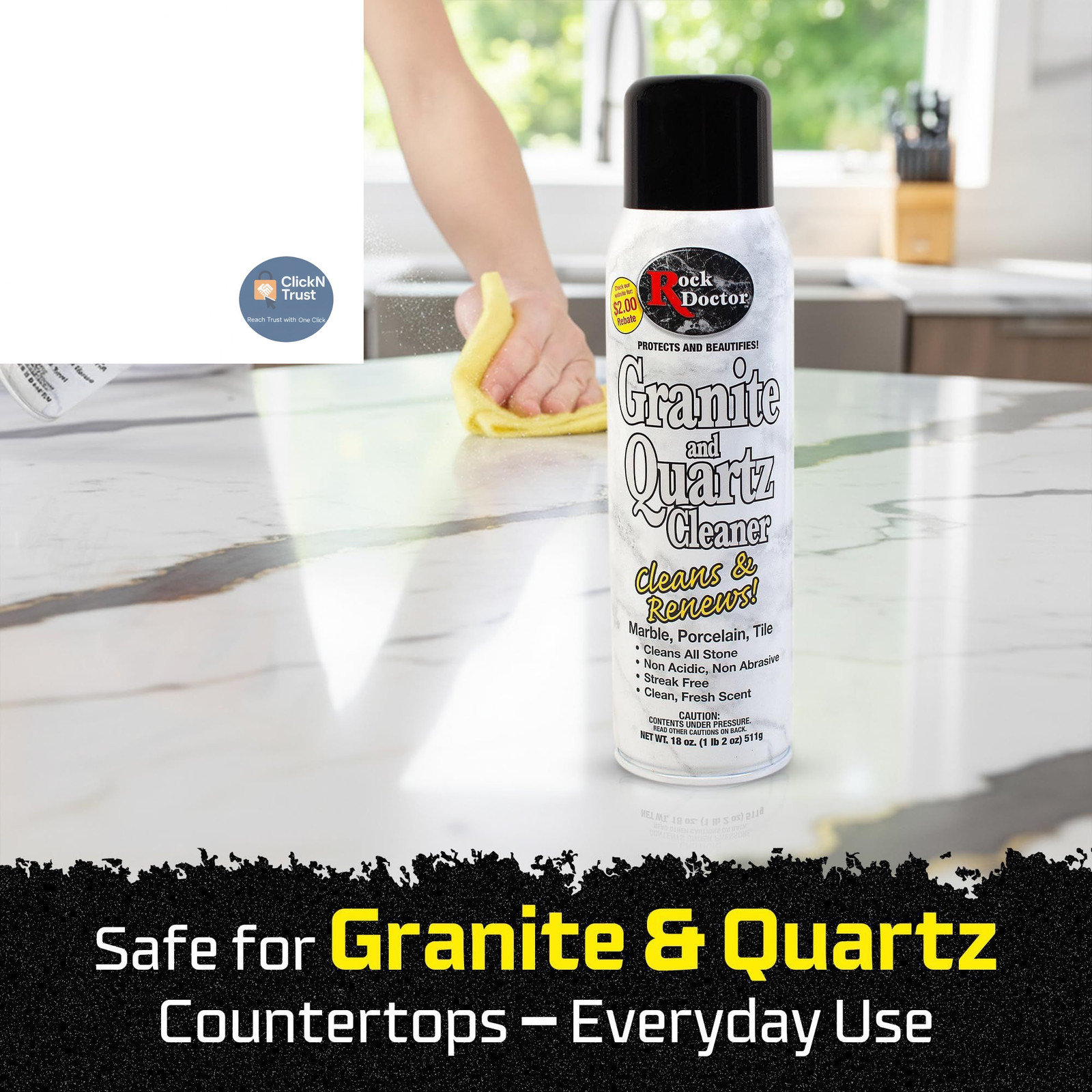 Rock Doctor Granite Cleaner – Cleans& Renews 18 Ounce (Pack of 1),