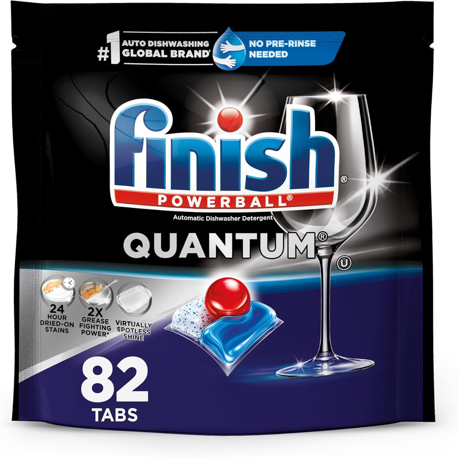 Quantum Dishwasher Pods, No Pre-Rinse Dishwasher Detergent Soap Removes 24HR Dri