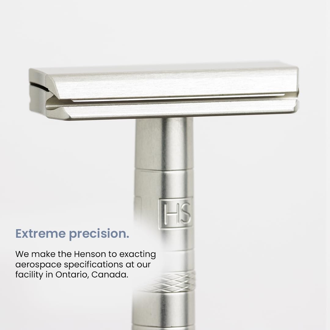 Henson Shaving Razor – Jet Black Double Edge Safety Razor with 5 Spare Blades
