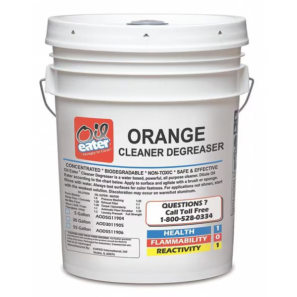 Oil Eater AOD5G11904 Oil Eater Orange Cleaner/Degreaser, 5 Gal Drum,