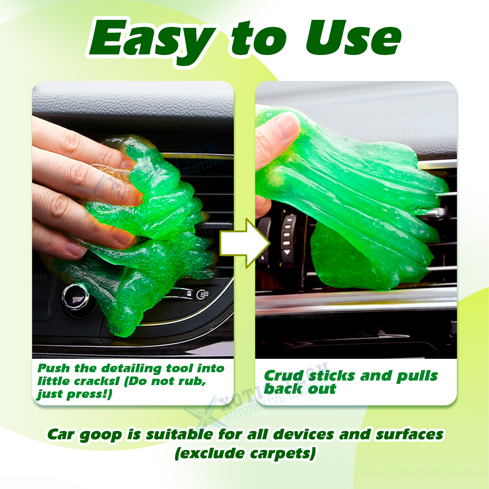 Multiple Use Car Interior Detailing Cleaning Gel Kit Air Vent Dust Putty Cleaner