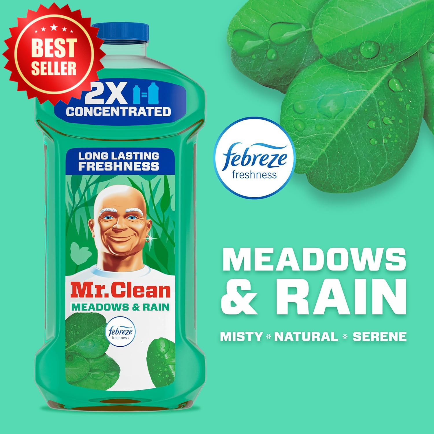 Pack of 2, 41 Fl Oz Concentrated Multi Surface Cleaner Febreze Meadows Rain US