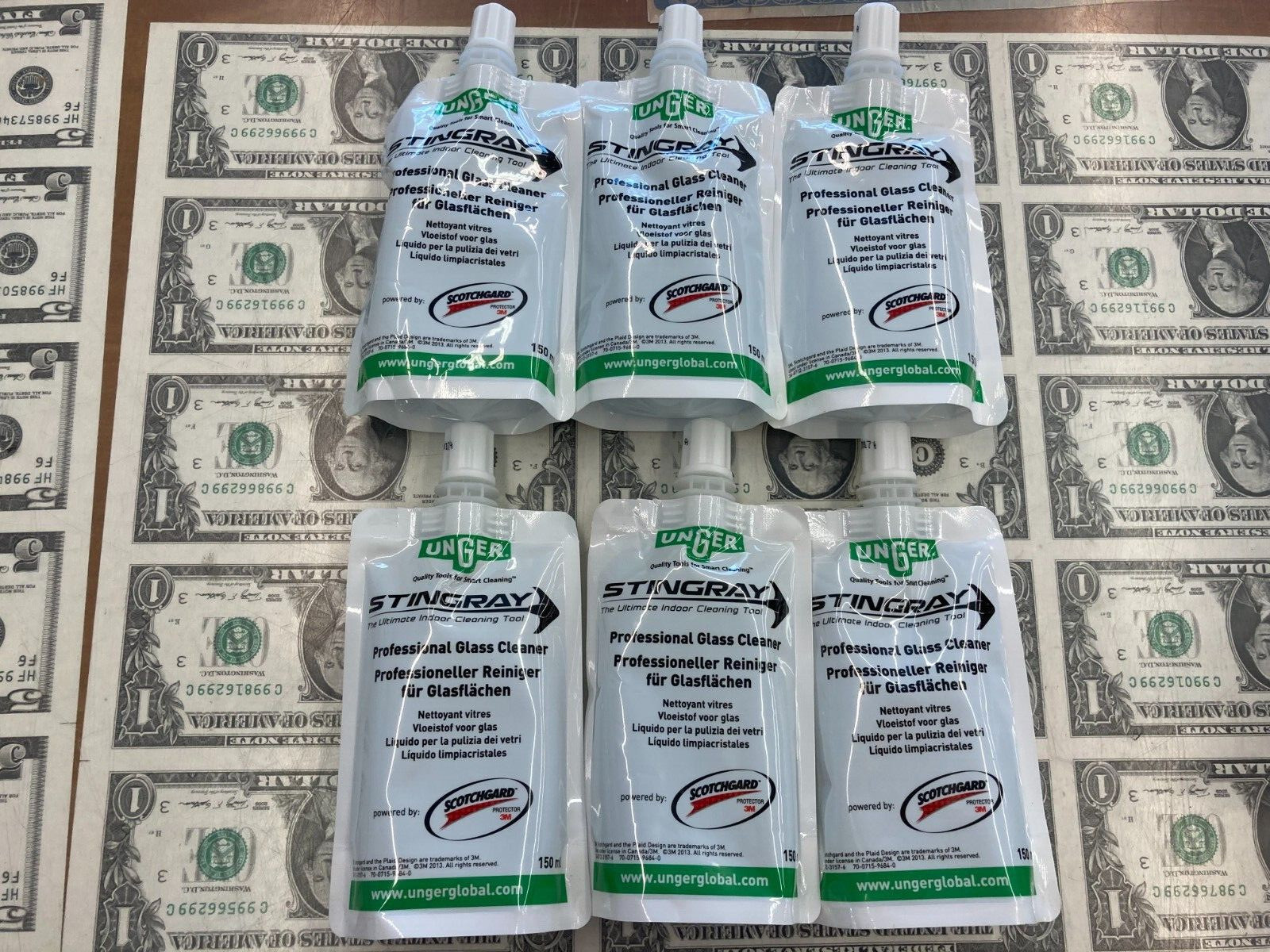 Unger Stingray Professional Glass Cleaner by 3M Scotchgard 150ml lot of 6 SRL01