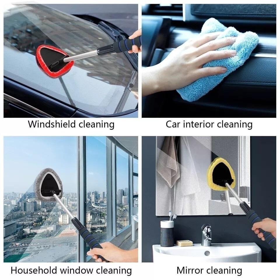 7pcs Windshield Cleaning Tool Kit Car Window Glass Wiper Cleaner Brush Reusable