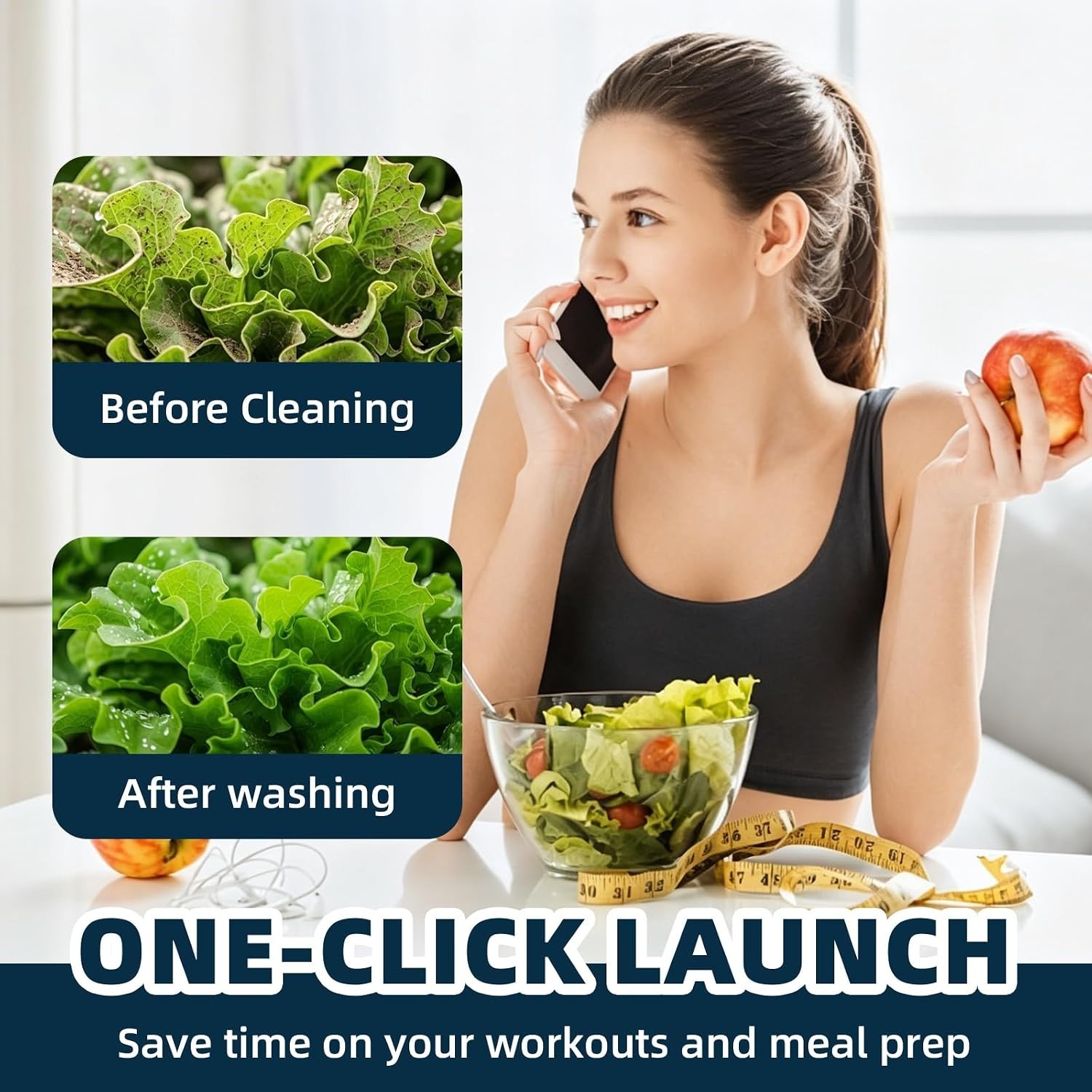 10-Minute Produce Washer – Compact, Rechargeable & Travel-Friendly Food Cleaner