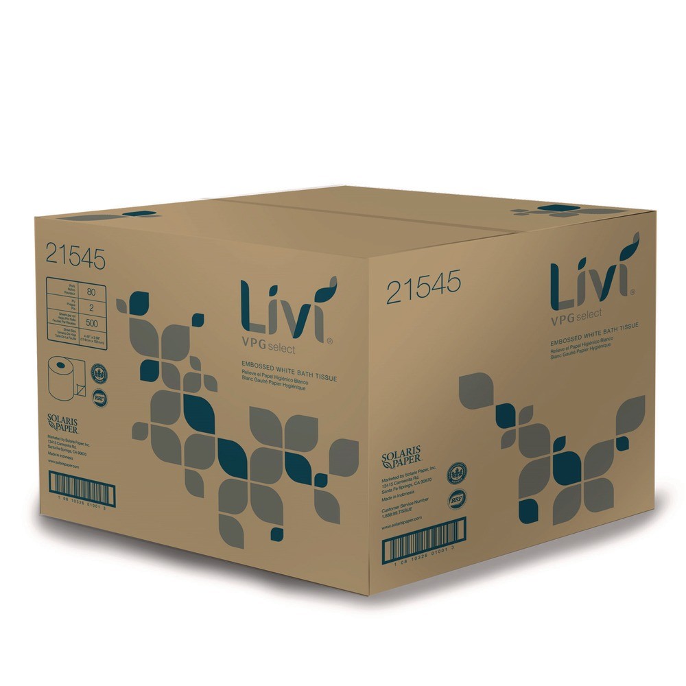 Livi VPG Select 21545 2-Ply Bath Tissue – White (80 Rolls/Carton) New