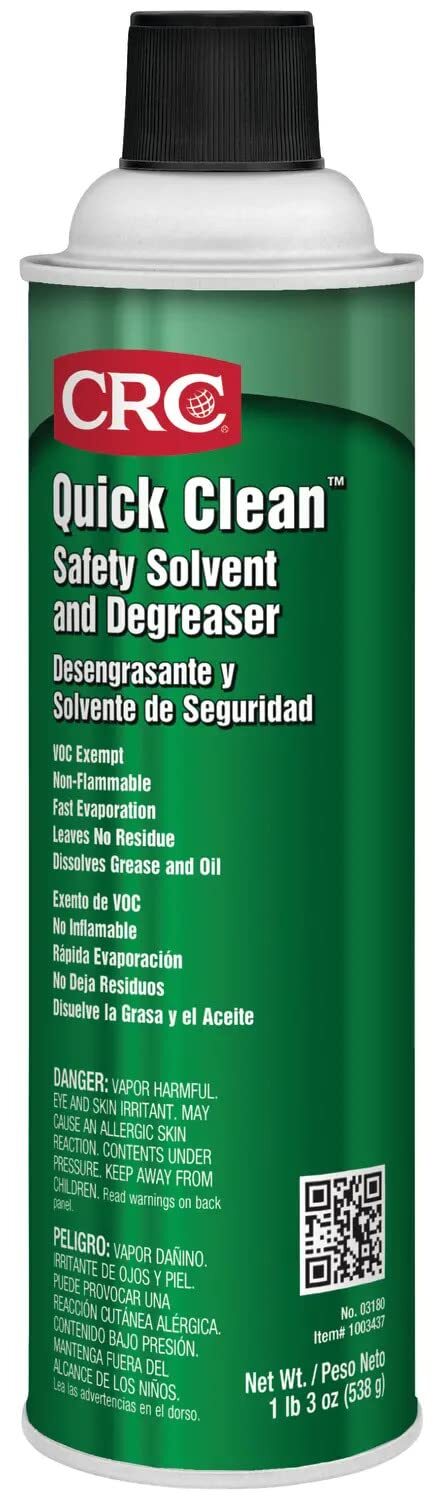 CRC Quick Clean Safety Solvent 19oz Heavy Duty Degreaser for Equipment