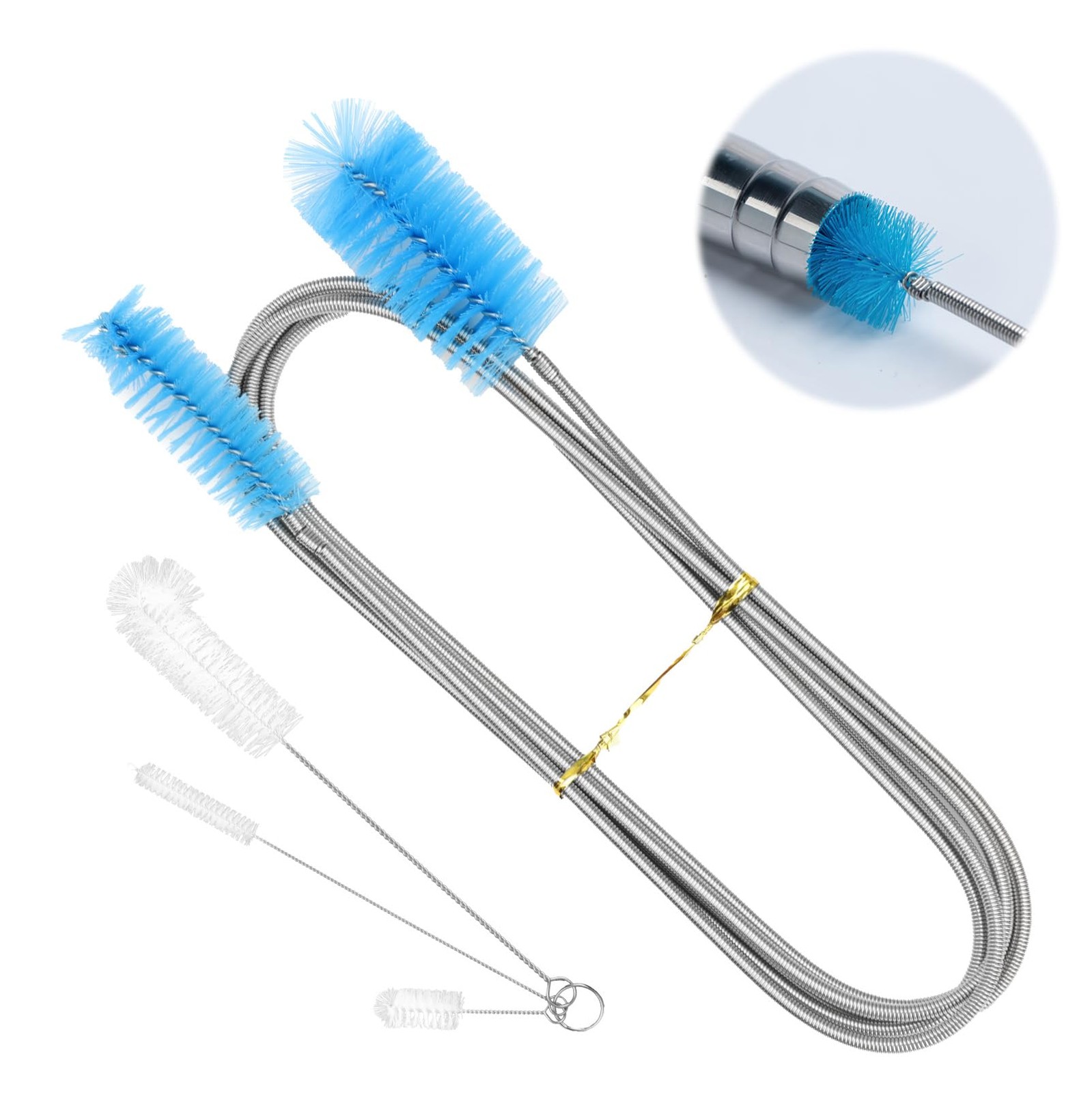 79” Flexible Pipe Cleaner Brush Set, Dual-Ended and Extra-Long Stainless Stee…
