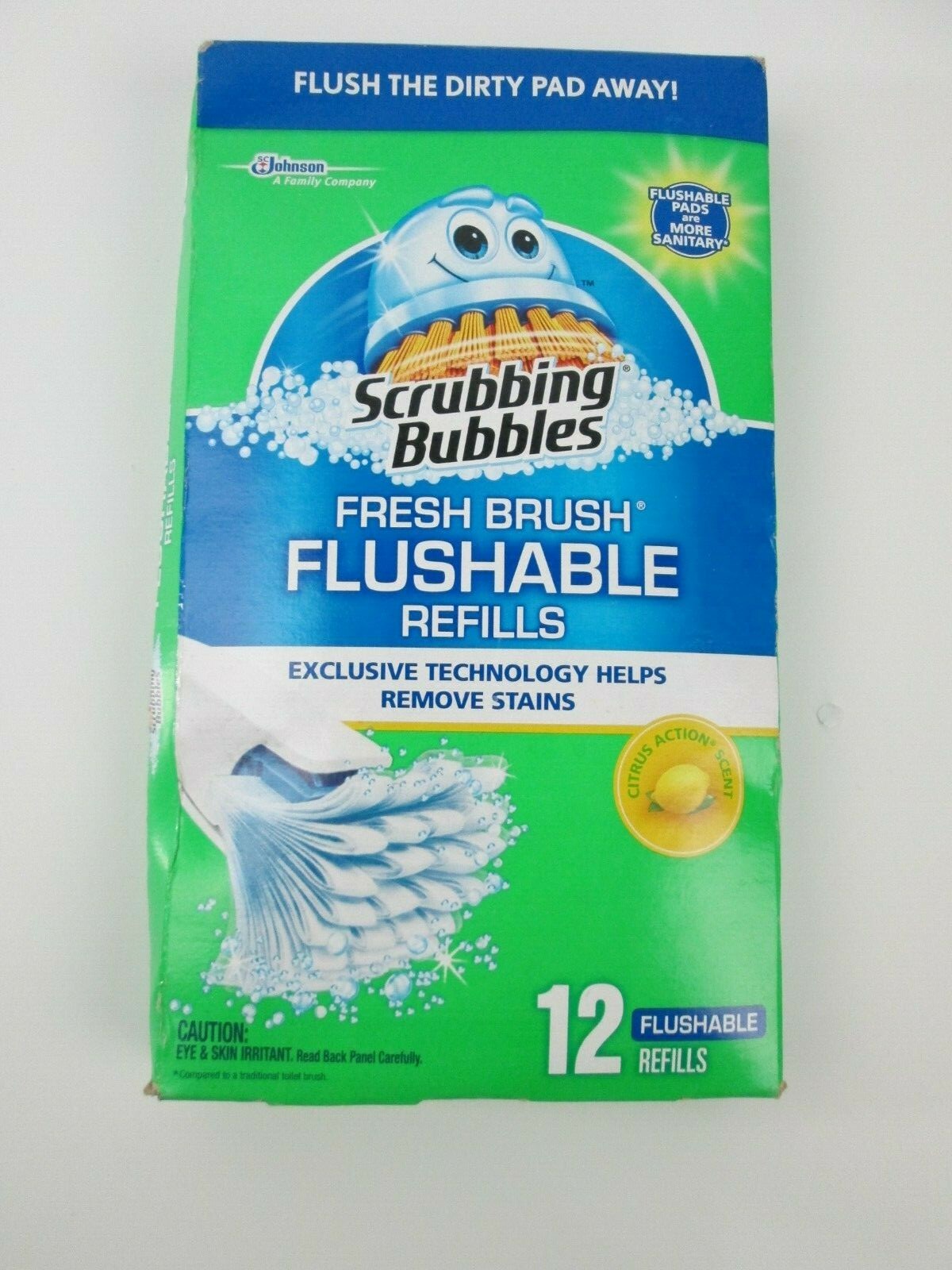 Scrubbing Bubbles Fresh Brush Flushable Refills Citrus 12 Ct. New Sealed