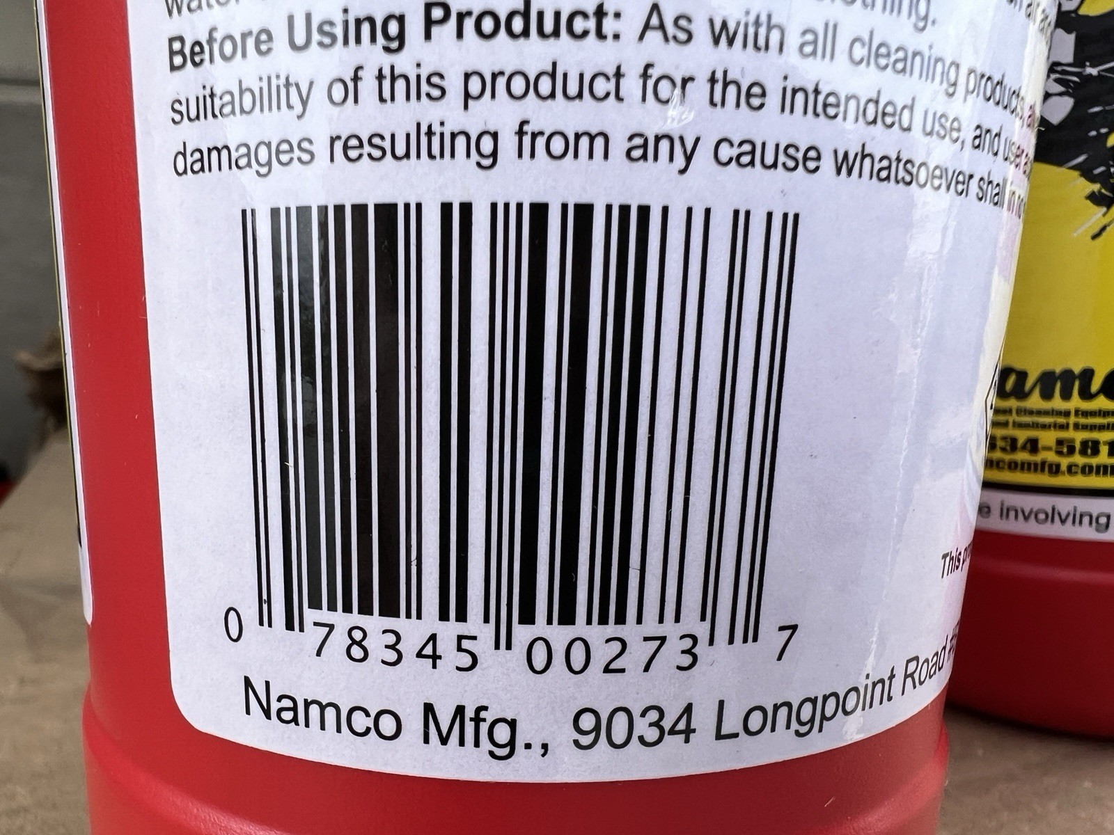 Namco 3080A Red Relief Specialty Stain Remover, 2 Part Solution, 1 Quart Each