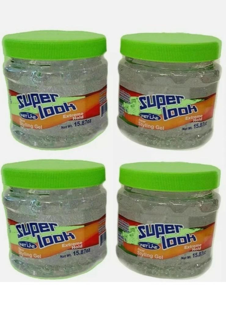 Wet Line Extreme Hold Hair Styling Gel, 15.87 oz Each (4 Pack)