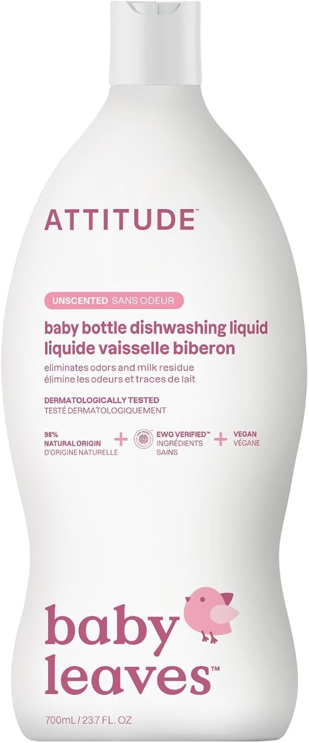 ATTITUDE Baby Bottle & Dish Soap Fragrance Free 23.7oz EWG