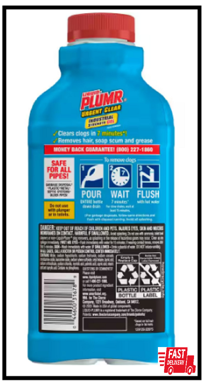 Liquid-Plumr 17 oz.Industrial Strength Urgent Clear Clog Remover & Drain Cleaner