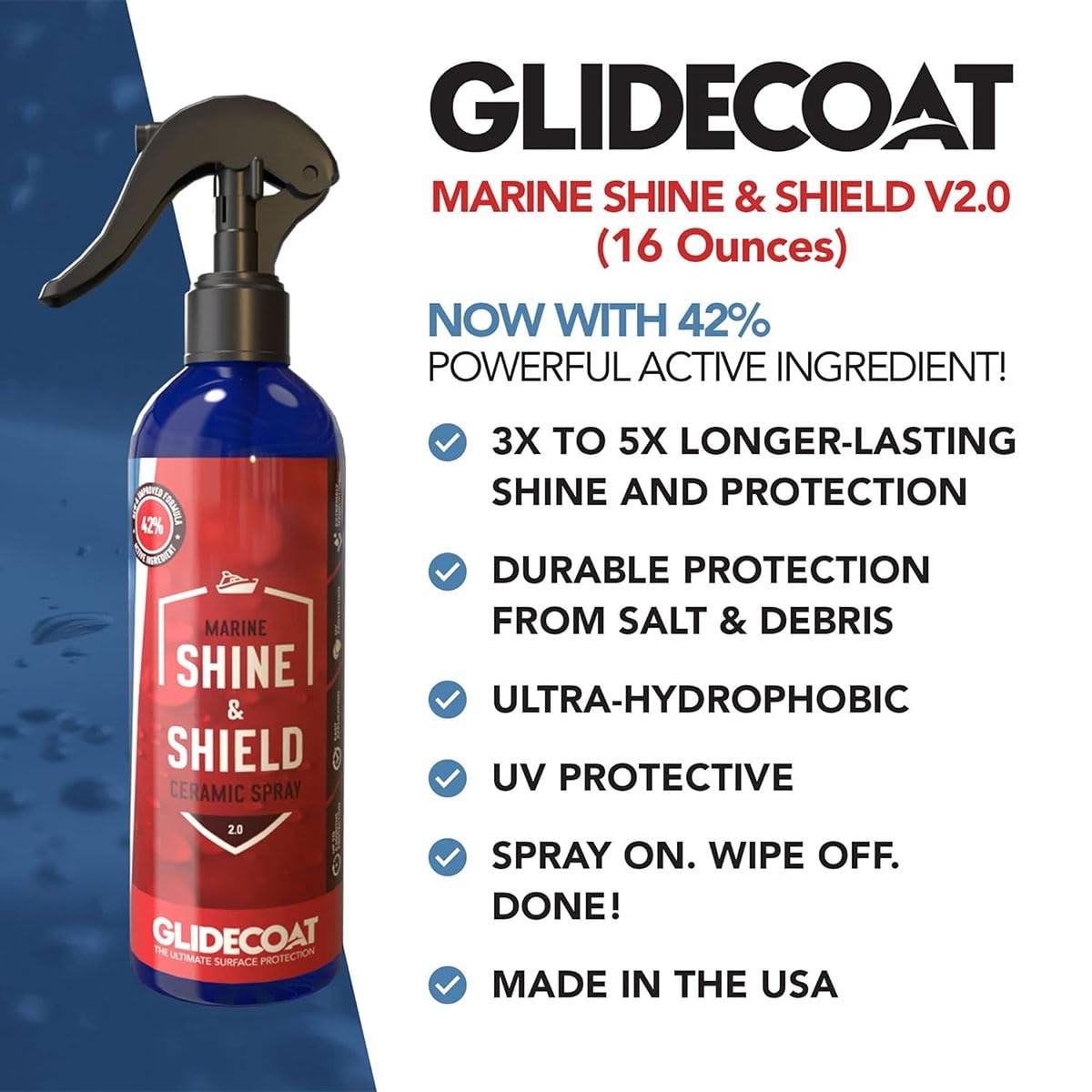Glidecoat Marine Shine & Shield | 42% Ceramic Spray | Better than Boat Wax |…