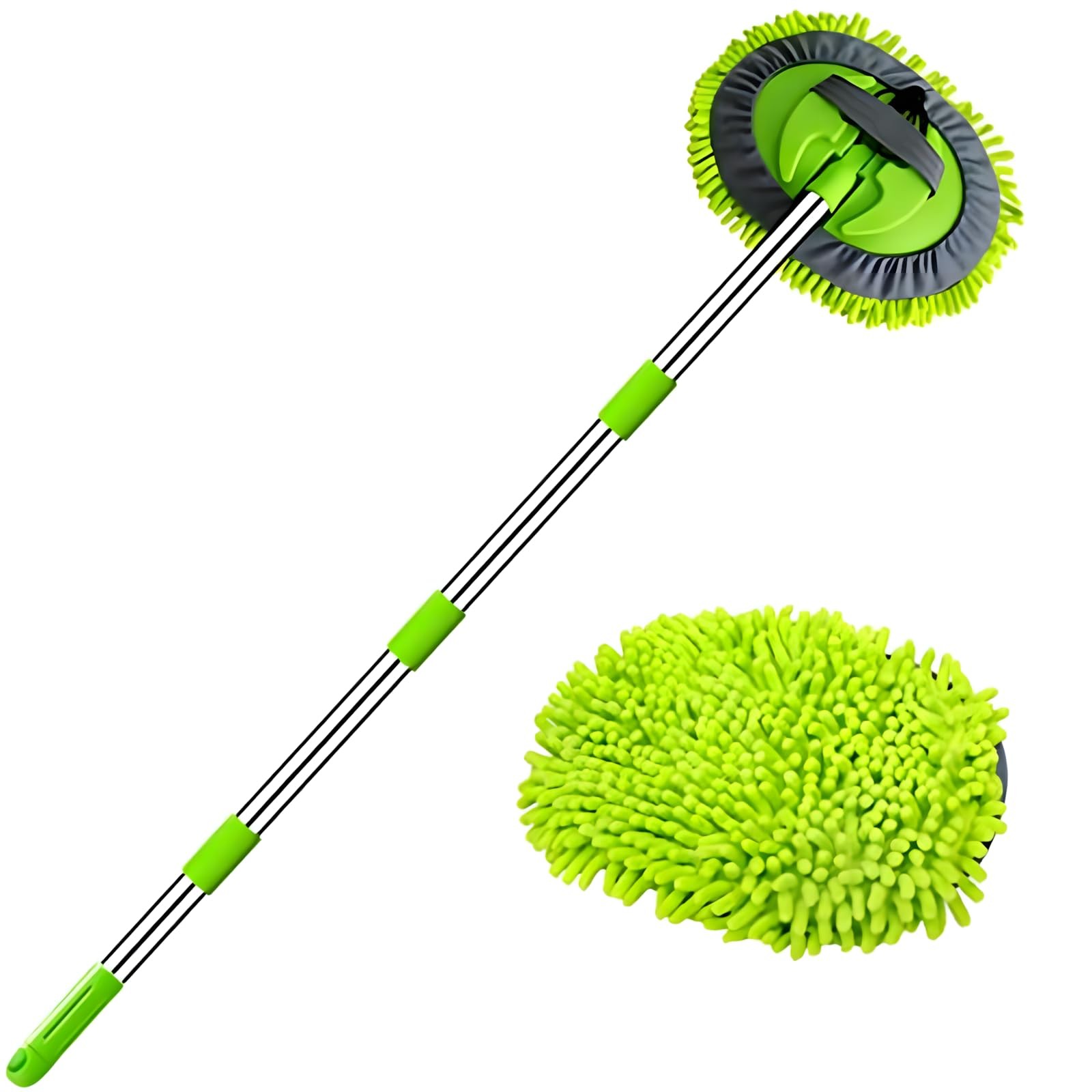 63″ Car Wash Mop Brush Tool Mitt with Long Handle Length More Suitable for Wa…