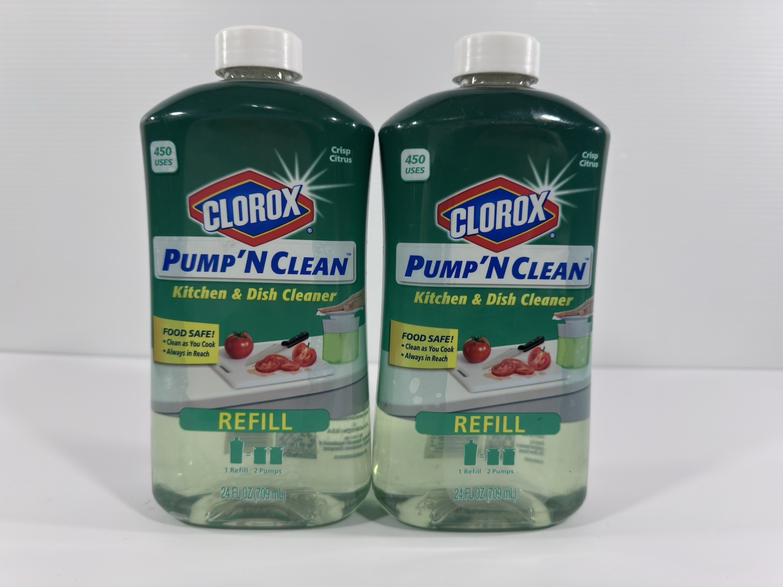 Clorox Pump ’N Clean Bathroom Refill 24 oz Crisp Citrus With Dispenser