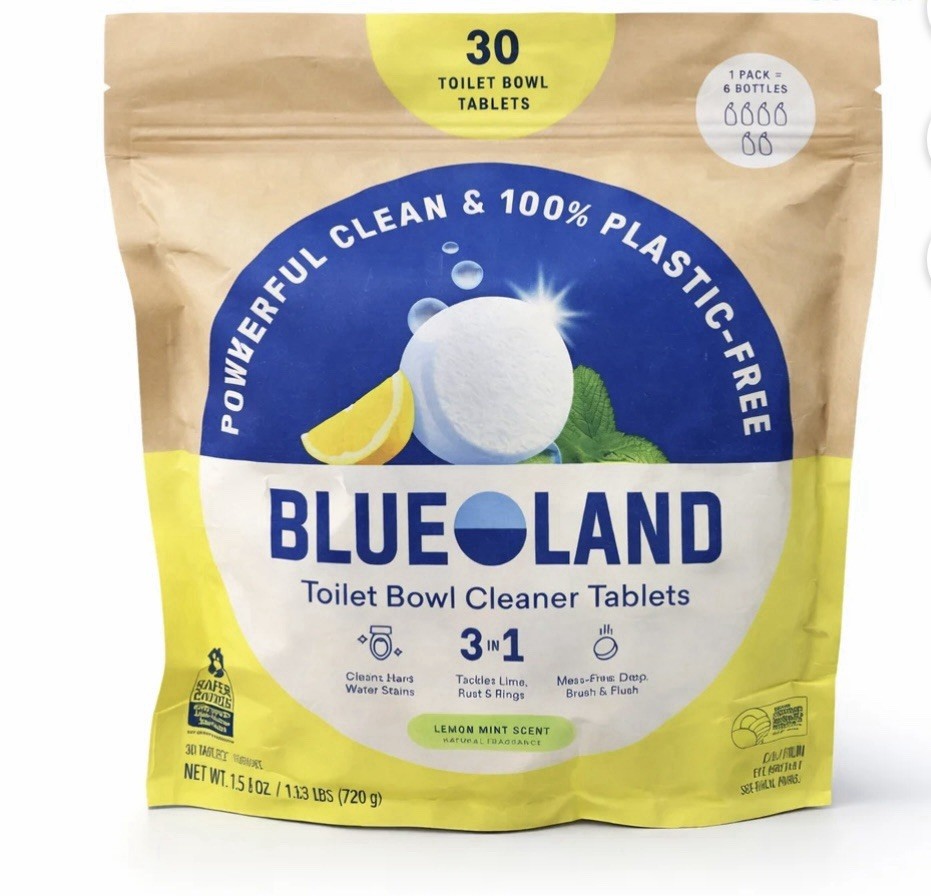 Blueland Toilet Bowl Cleaner Tablets, Lemon Mint, 30-count