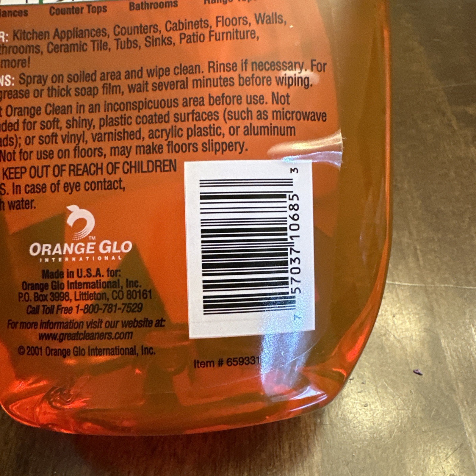 Orange Glo Clean Original Tough Acting Degreaser Multi Purpose Cleaner