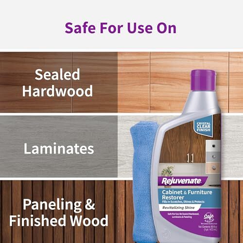 Rejuvenate Cabinet Furniture Restorer 16oz Revitalize Shine Protect Indoor Use