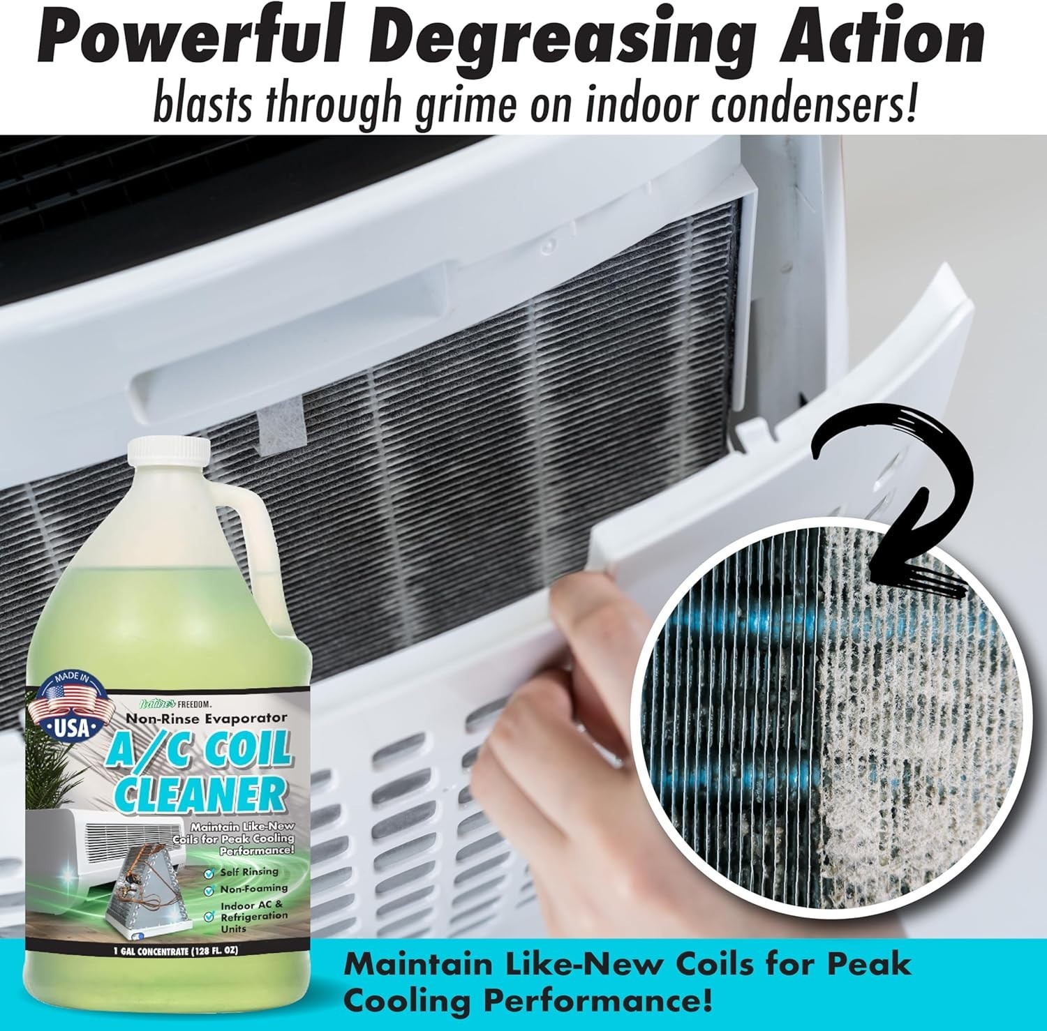 Nature’s Freedom Indoor AC Coil Cleaner with Pump Sprayer – 1 Gallon