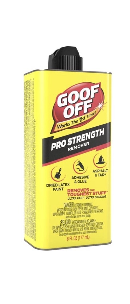 Goof Off Professional Strength Latex Paint and Adhesive Remover, 6 fl. oz.