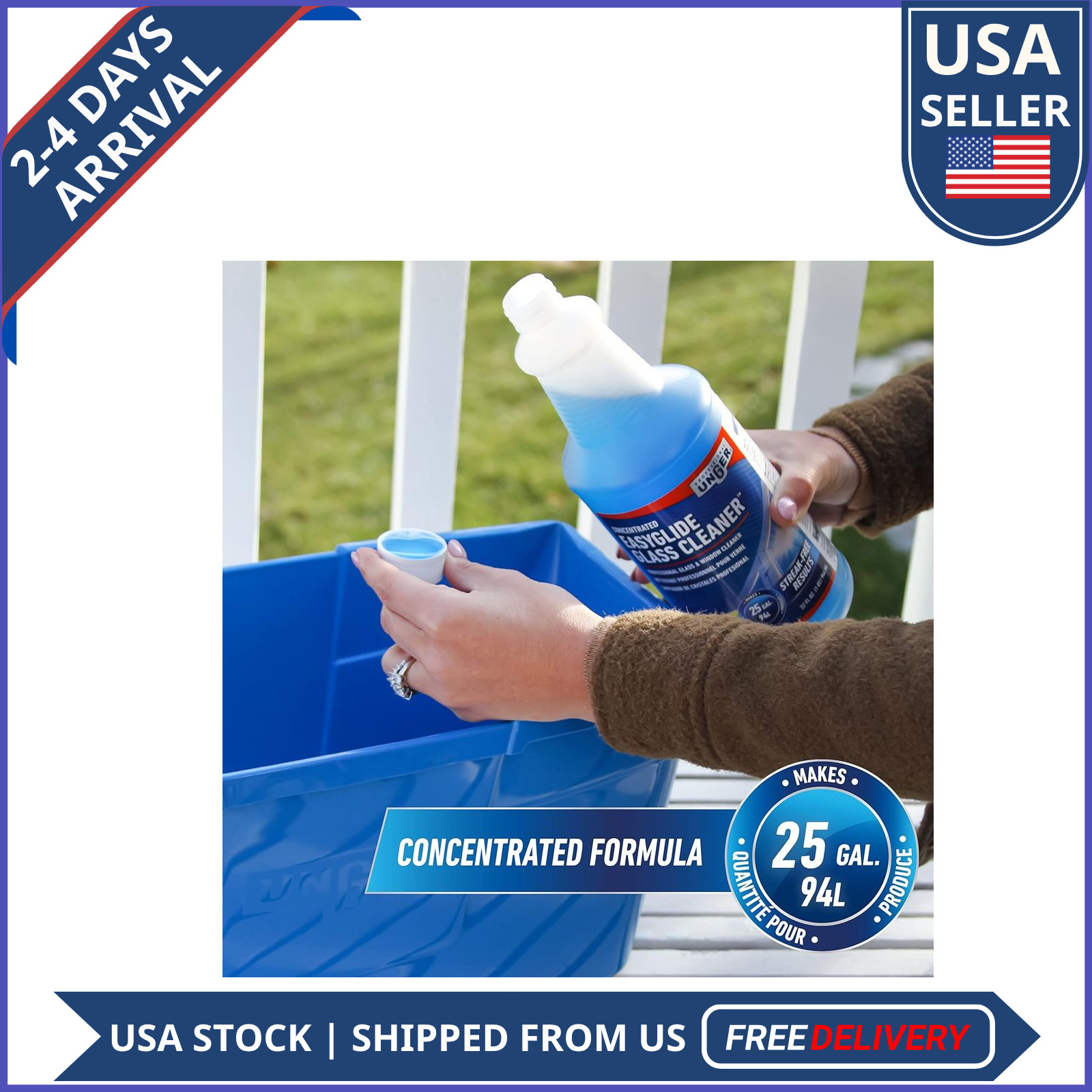 Unger Professional EasyGlide Glass Cleaner Concentrate 32oz Ammonia Free Streak