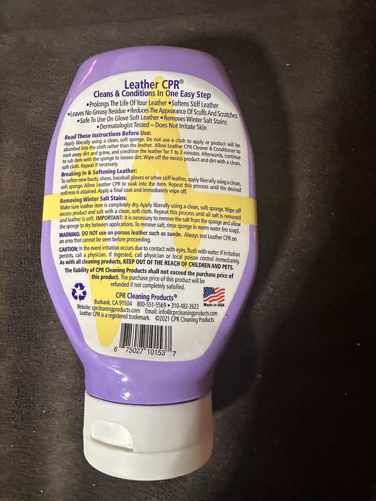 Leather CPR Cleaner & Conditioner 18oz Shoes Jackets Purses Furniture