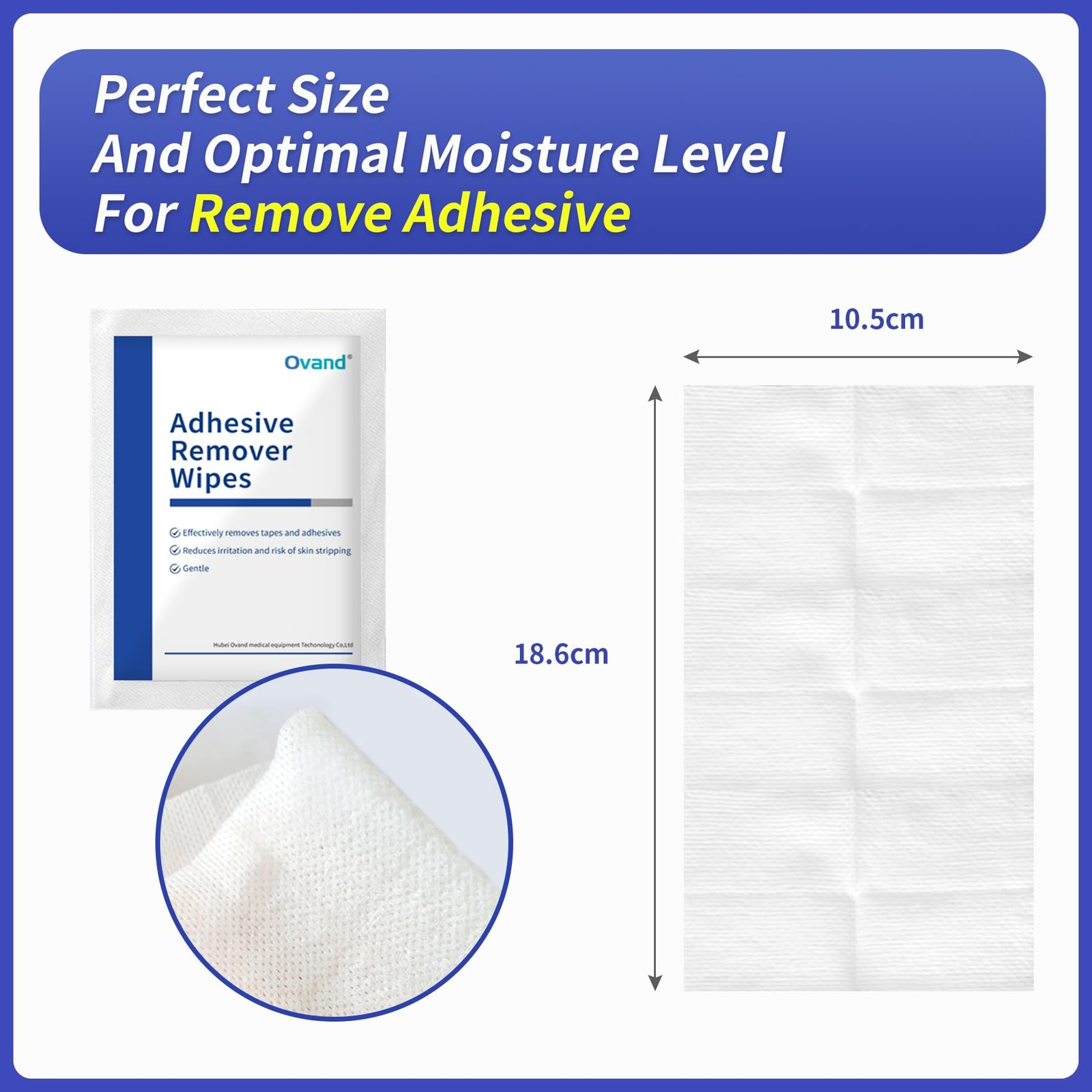 Adhesive Remover Wipes, XL No-Sting & Gentle 36 Pack Adhesive Remover for Skin
