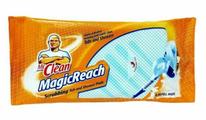 Mr Clean – Magic Reach Scrubbing Tub And Shower, 8 Refill Pads – NEW