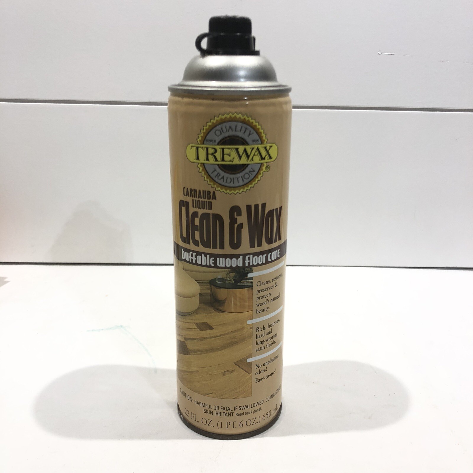 Trewax Clean & Wax Carnauba Liquid Buffable Wood Floor Care 22 Oz Can Paneling