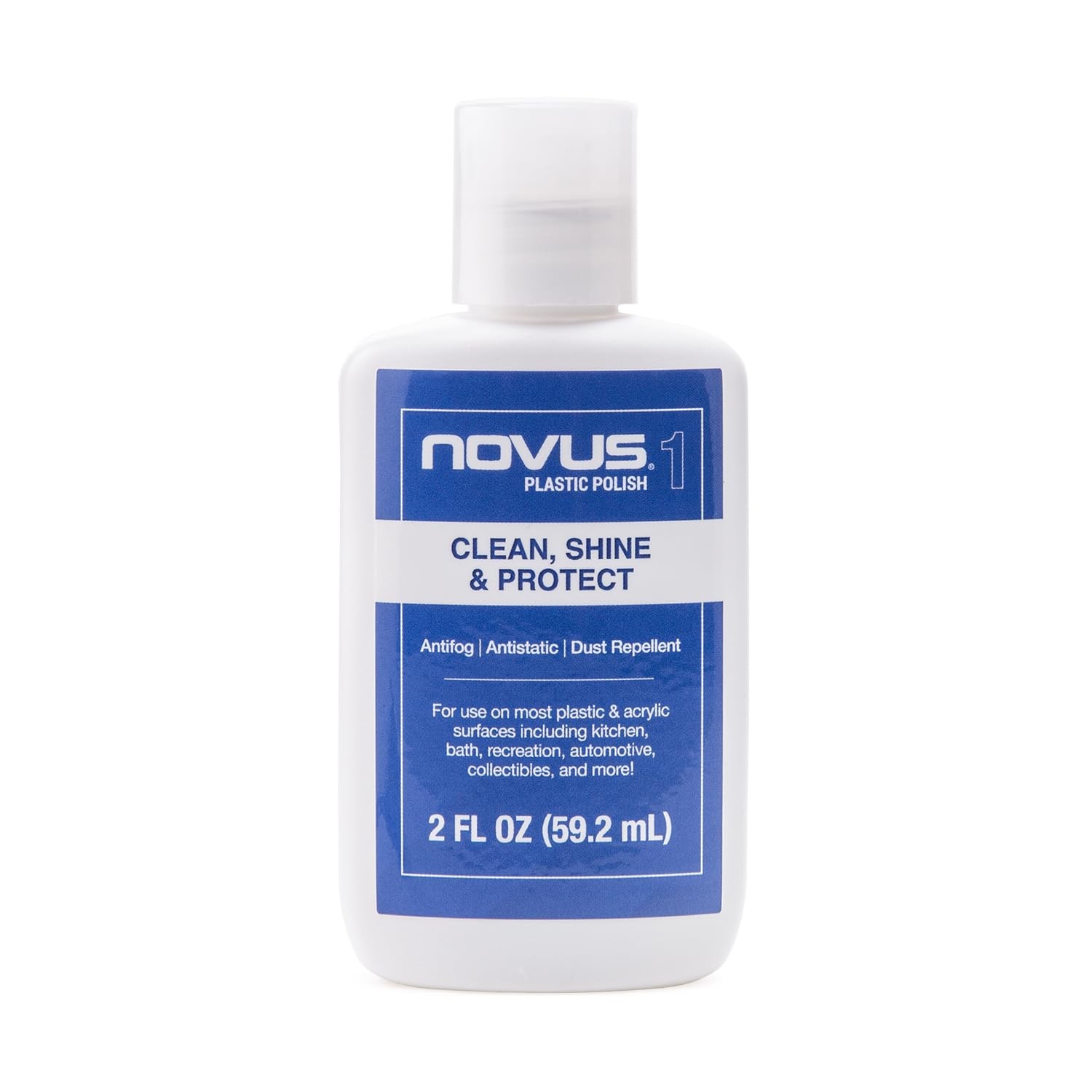 NOVUS Plastic Polish Cleaner 2 Ounce Squeeze Bottle for Windshields Shields A…