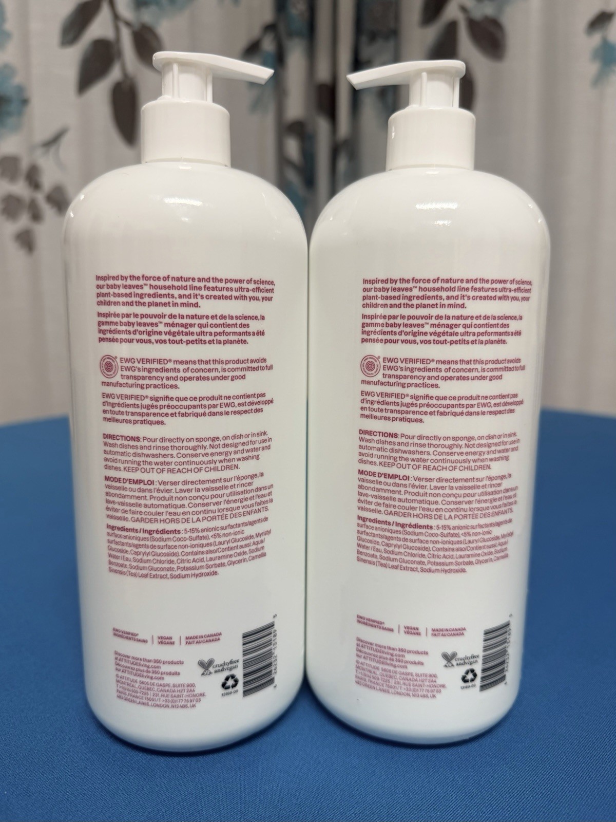 ATTITUDE Baby Bottle Dishwashing Liquid Unscented – 33.8 fl oz / 1 L – X 2
