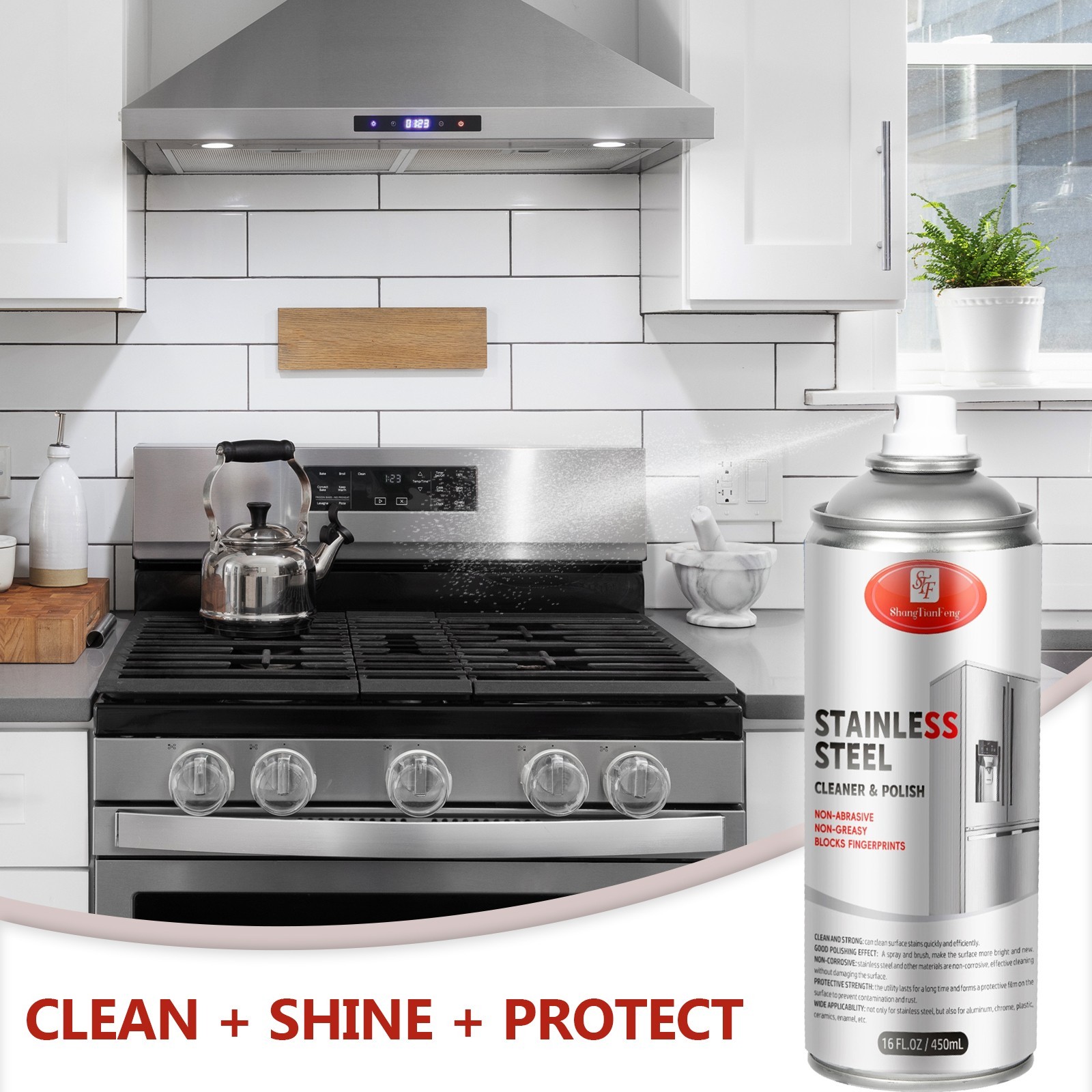 Stainless Steel Cleaner and Polish Spray, Fights Fingerprints, Leaves No Streaks