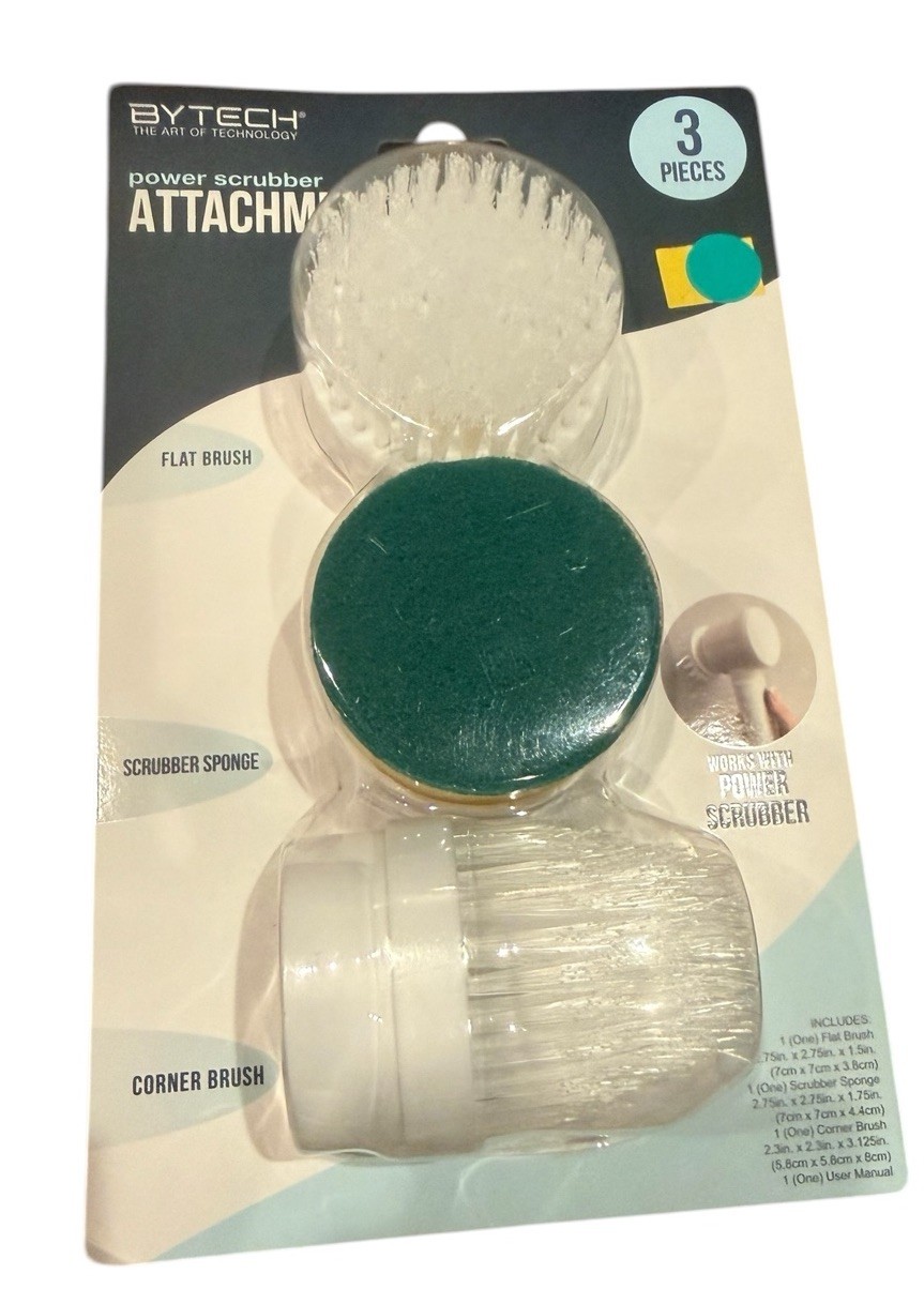 Bytech Power Scrubber 3 Piece Attachment Set BY-HH-MC-104-X3 Sealed
