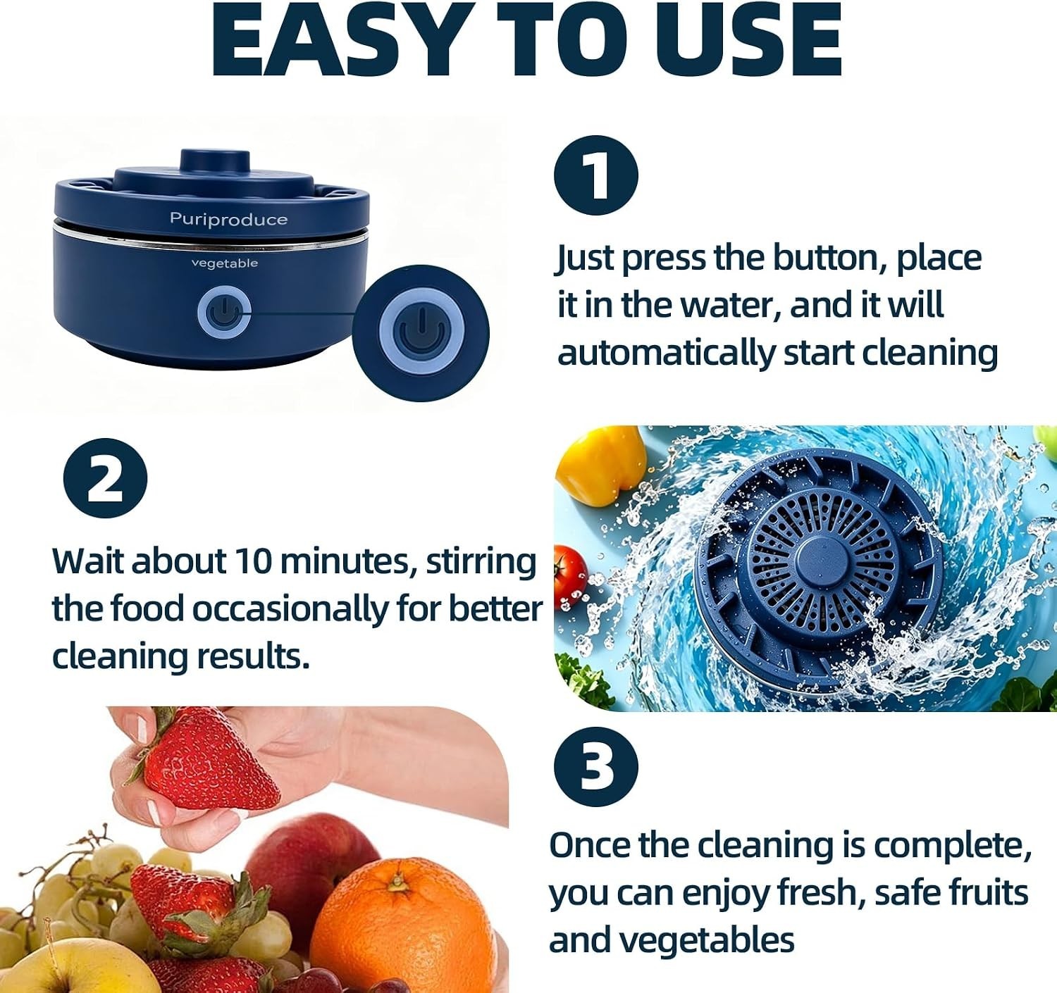 Portable Food Cleaner: Effortless 10-Minute Automatic Washing for Healthier Eats